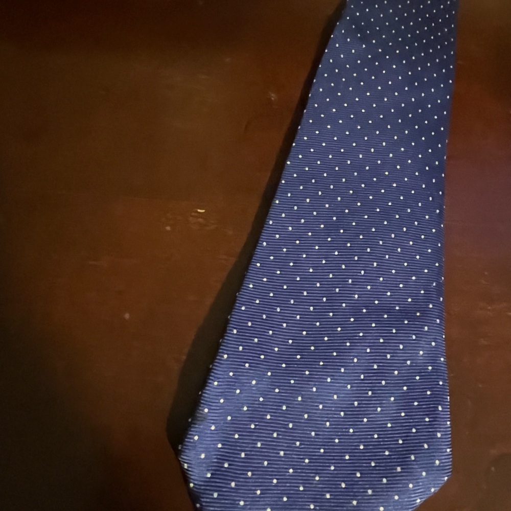 Kiton Napoli Elegant Blue and White Polka Dot Silk Tie